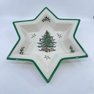 spode england christmas tree star-shaped serving dish s3324-a1 made in england